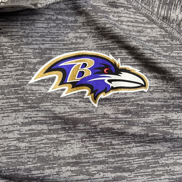 NFL Team Apparel Ravens Gray Heather Quarter-Zip Pullover - Picture 3 of 3